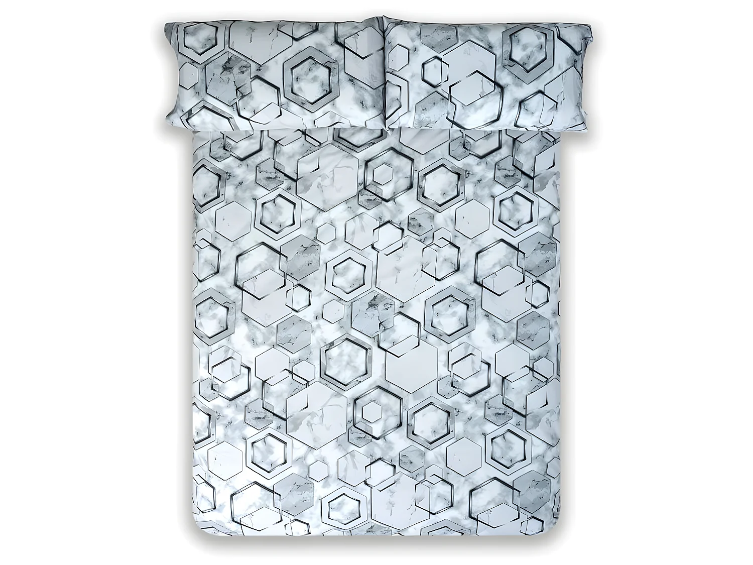 Funda nórdica MARMOL percal algodón gris y blanco 240x260 Cama 150