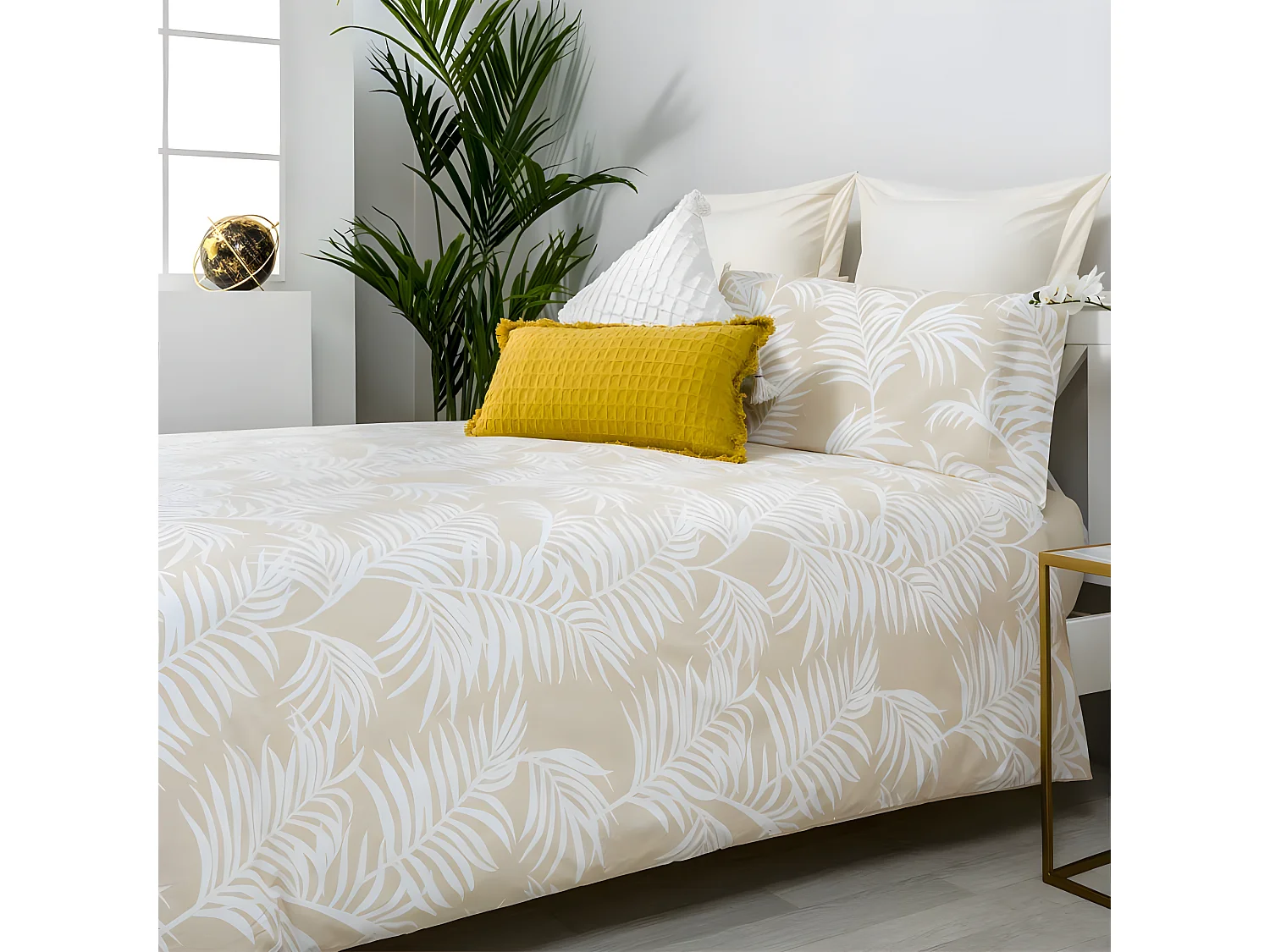 Funda nórdica orio beige 100% algodón orgánico beige cama 150