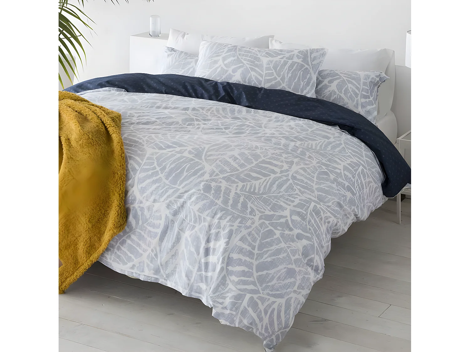 Funda nórdica reversible ARTEDO microfibra gris 240x220 Cama de 150