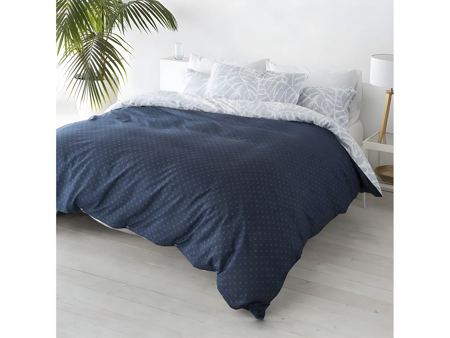 Funda nórdica reversible ARTEDO microfibra gris 240x220 Cama de 150