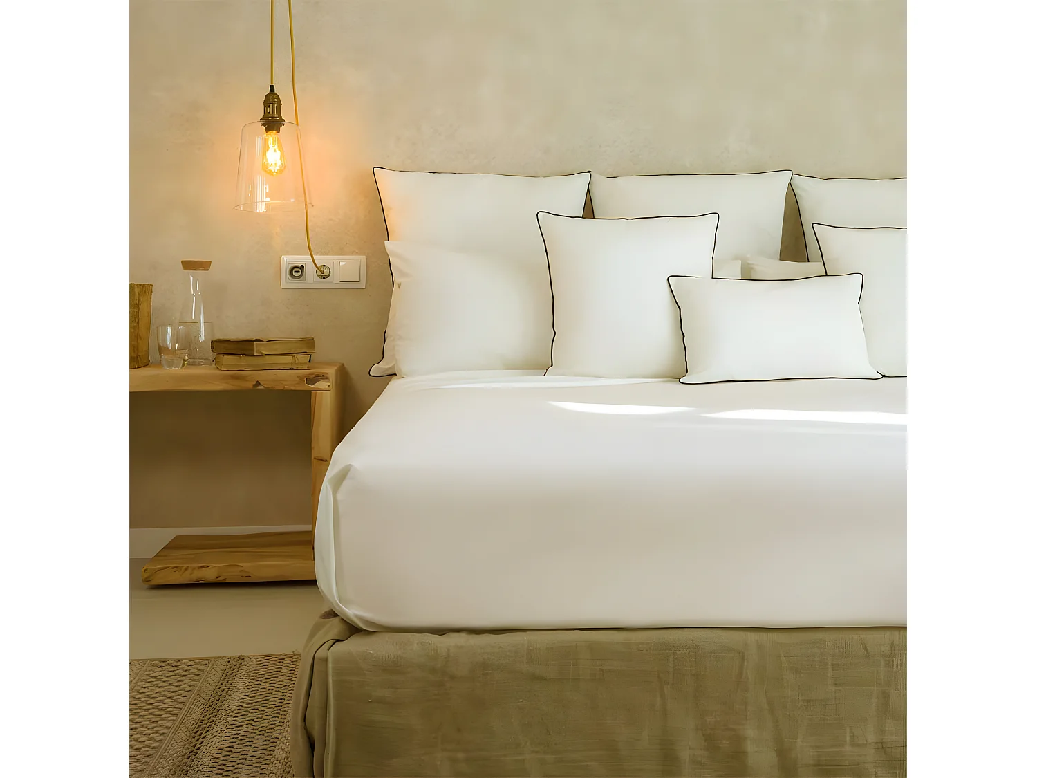 Funda nórdica 100% algodón orgánico beige 240x220 cm cama 150