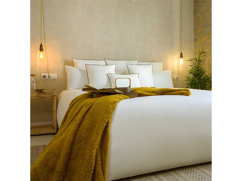 Funda nórdica 100% algodón orgánico beige 240x220 cm cama 150