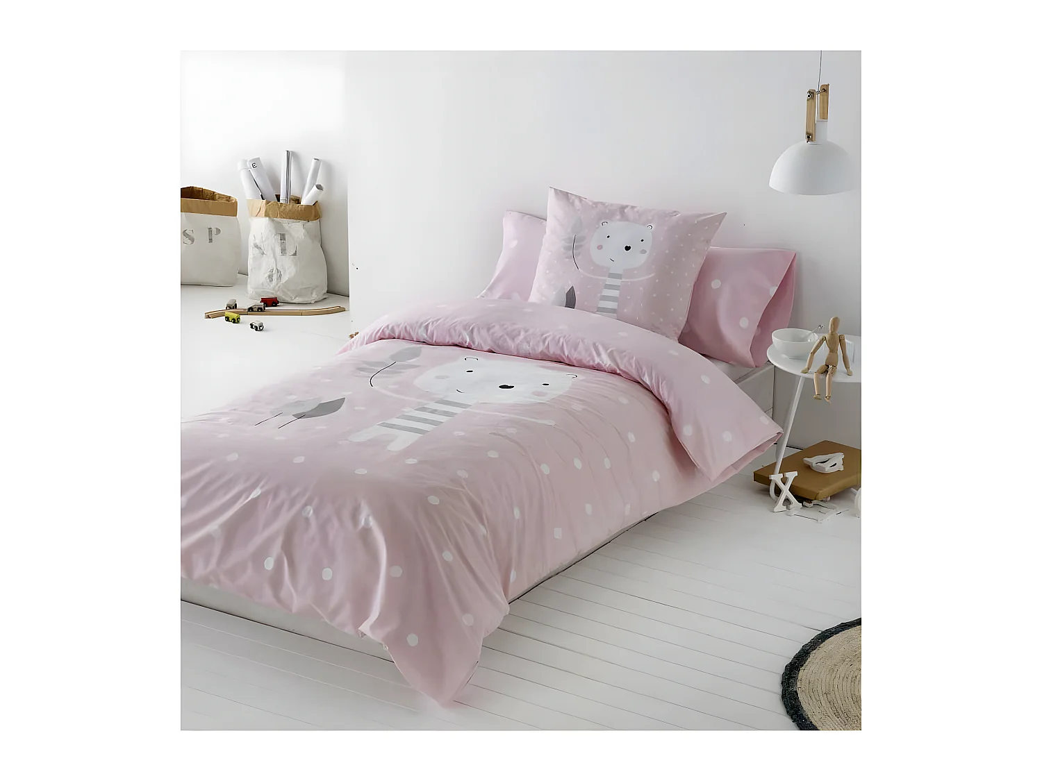 Funda Nordica Infantil/Juvenil Jorge Pink  Cama de 105