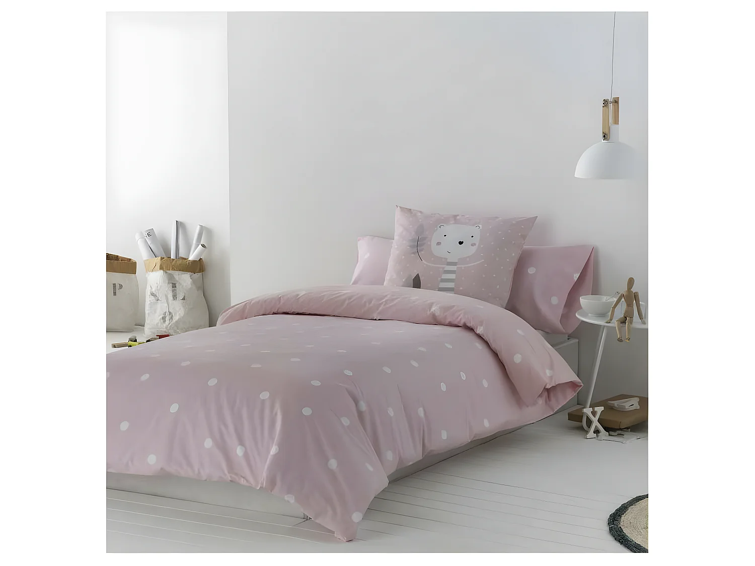 Funda Nordica Infantil/Juvenil Jorge Pink  Cama de 105