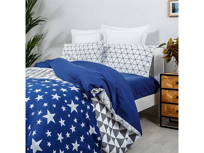 Funda Nordica TRIANGLE AZUL algodón poliéster multicolor Cama de 180