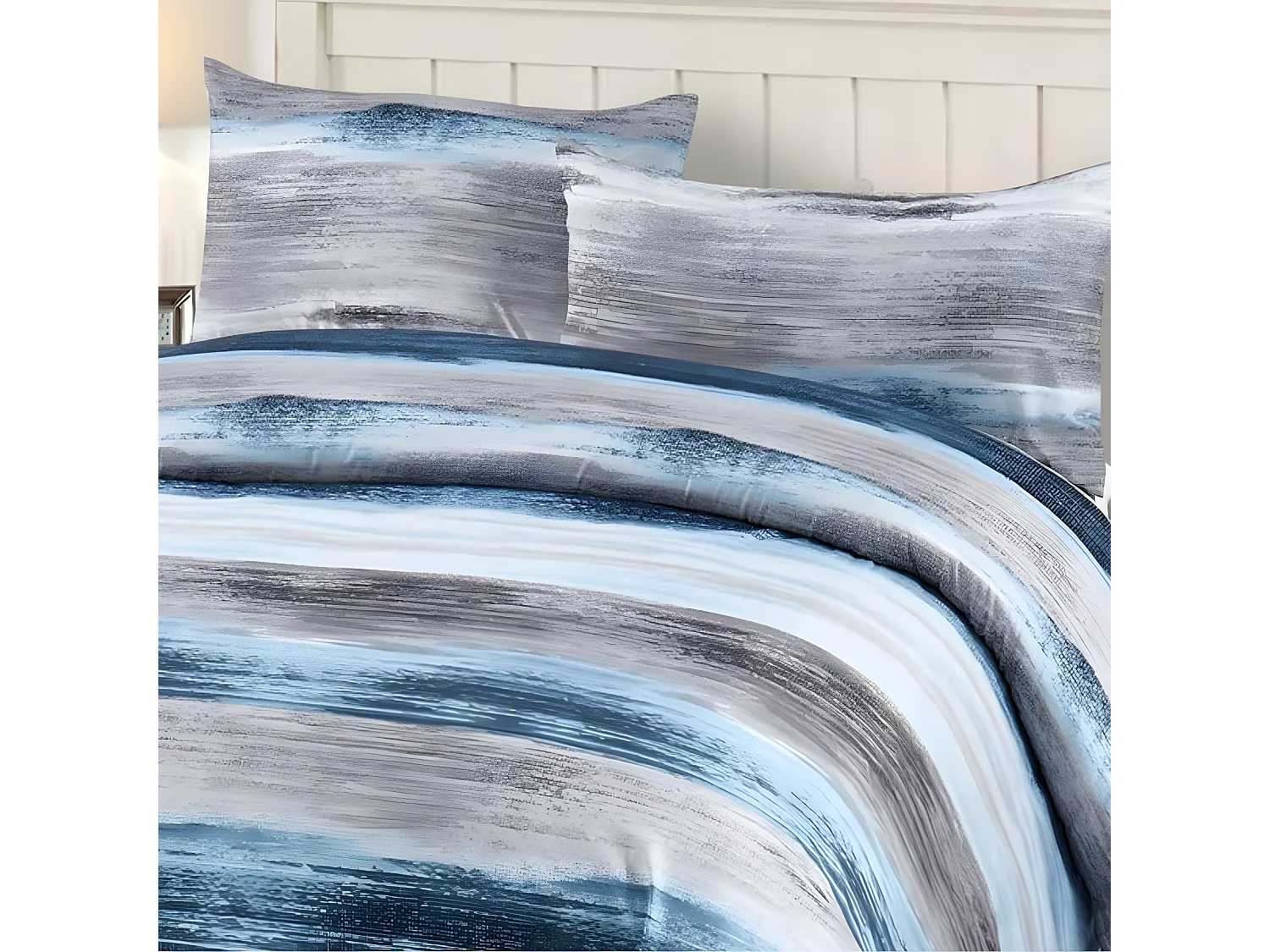 Funda Nordica LOMBA Cierre con Cremallera azul y gris  260x240 cama 180