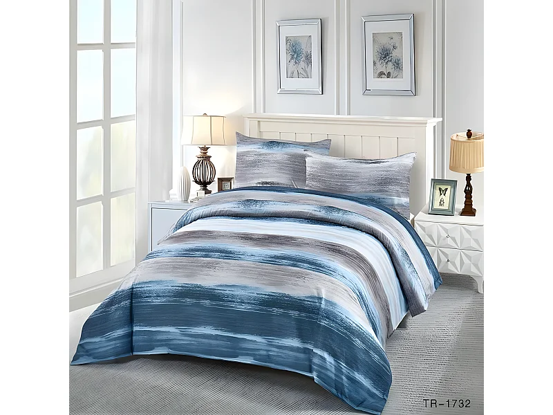 Funda Nordica LOMBA Cierre con Cremallera azul y gris  260x240 cama 180