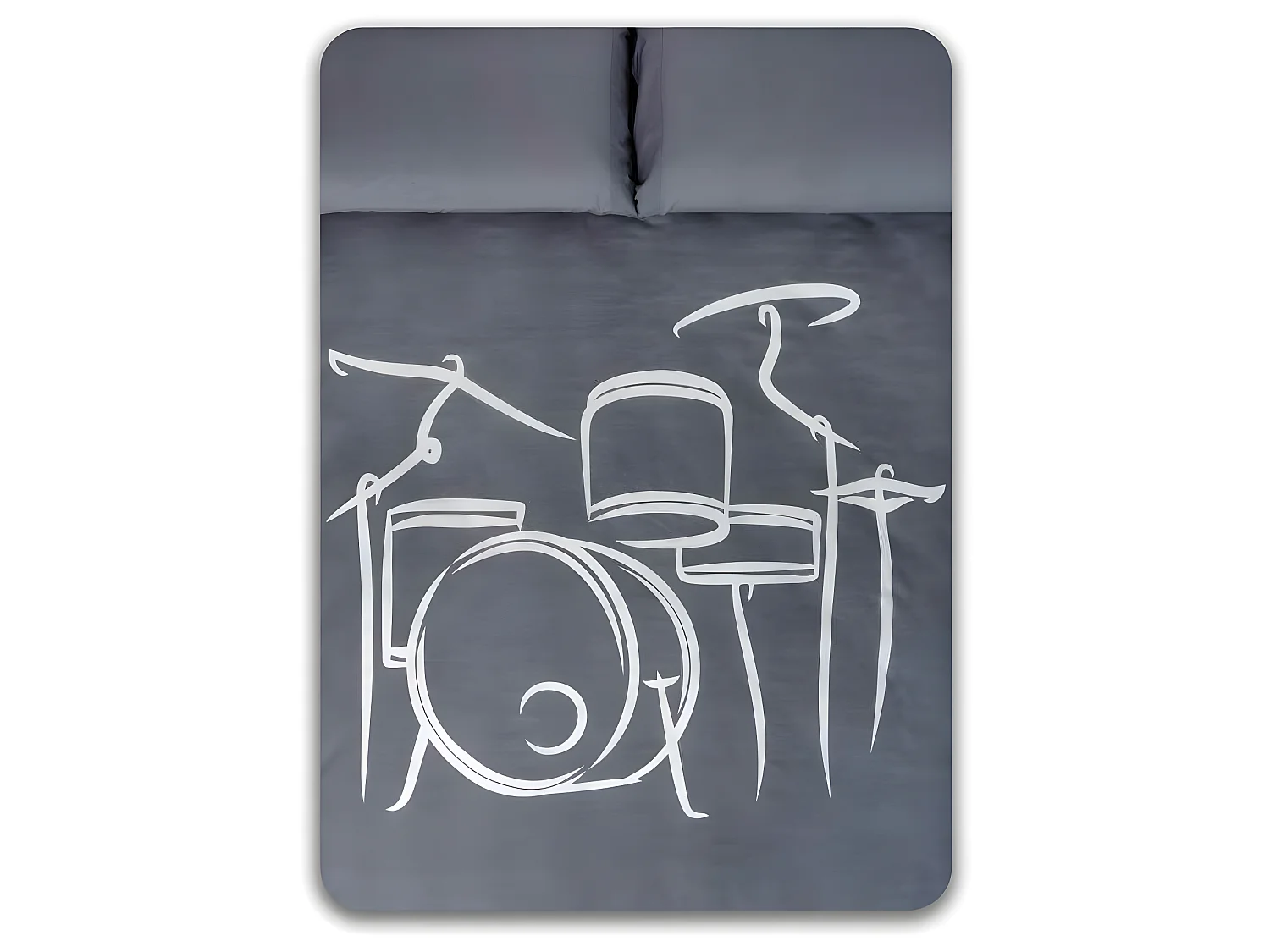 Funda Nordica juvenil DRUM algodón poliéster gris 280 X 260 Cama de 200