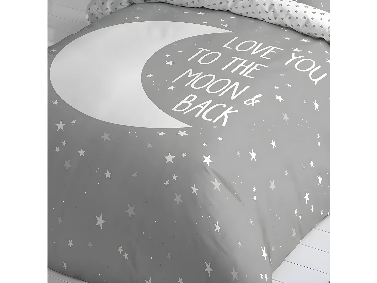 Funda Nordica Reversible Moon Grey ALGODÓN 100% Cama 105