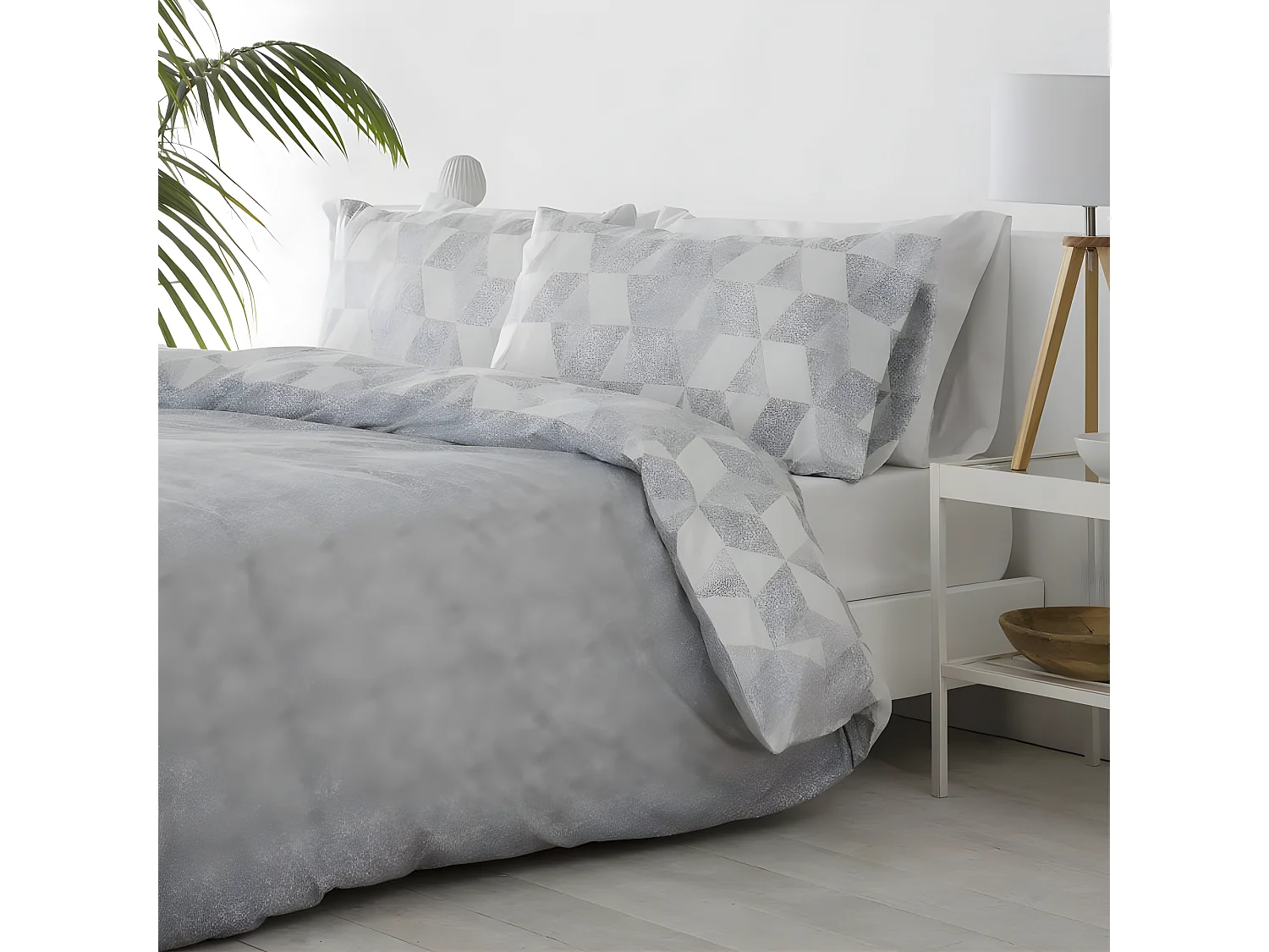Funda nórdica reversible CUDILLERO microfibra gris Cama de 200