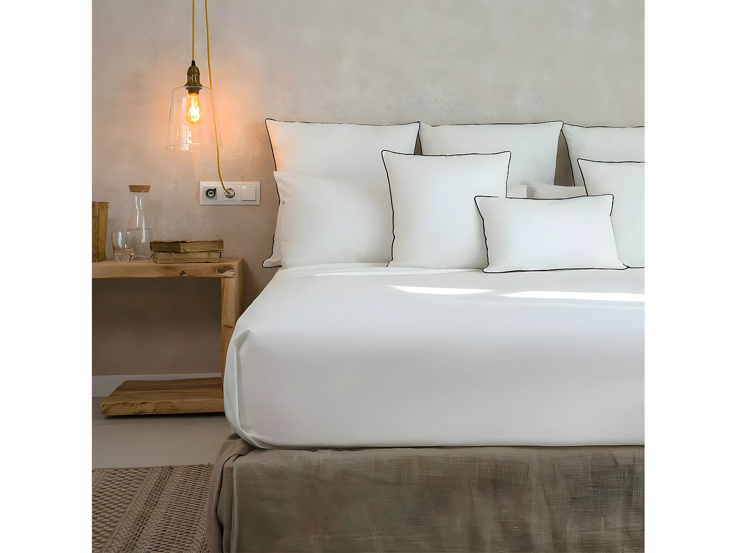 Funda nórdica 100% algodón orgánico blanco 260x240 cm cama 180