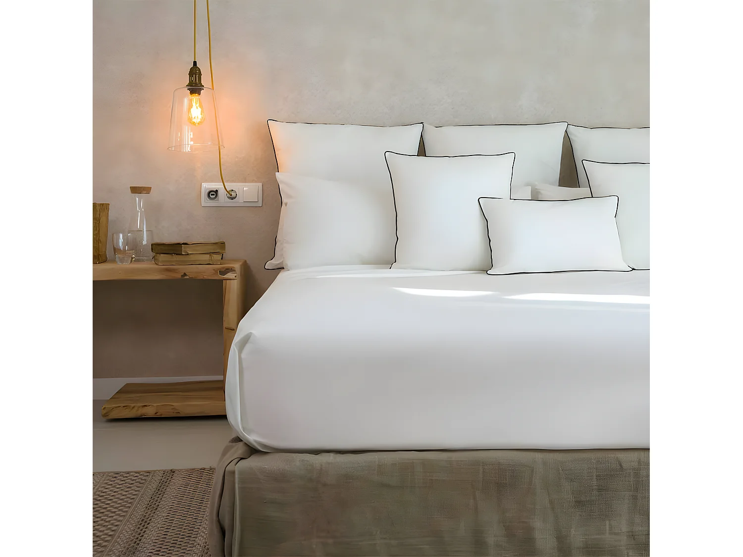 Funda nórdica 100% algodón orgánico blanco 260x240 cm cama 180