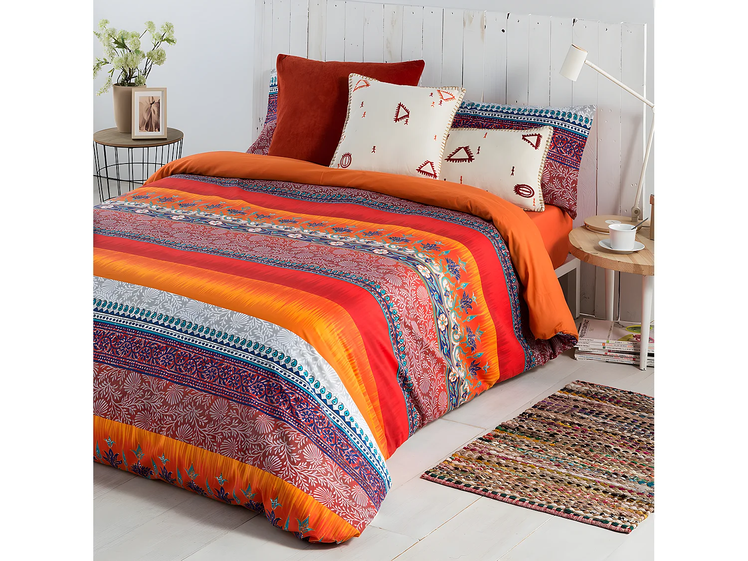 Funda nórdica INDI algodón multicolor 240x260 Cama de 150