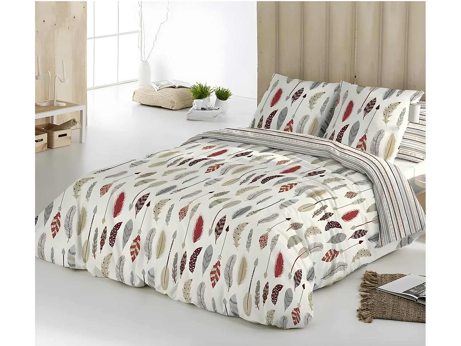 Funda nórdica SALVE reversible algodón multicolor 150x220 Cama de 90