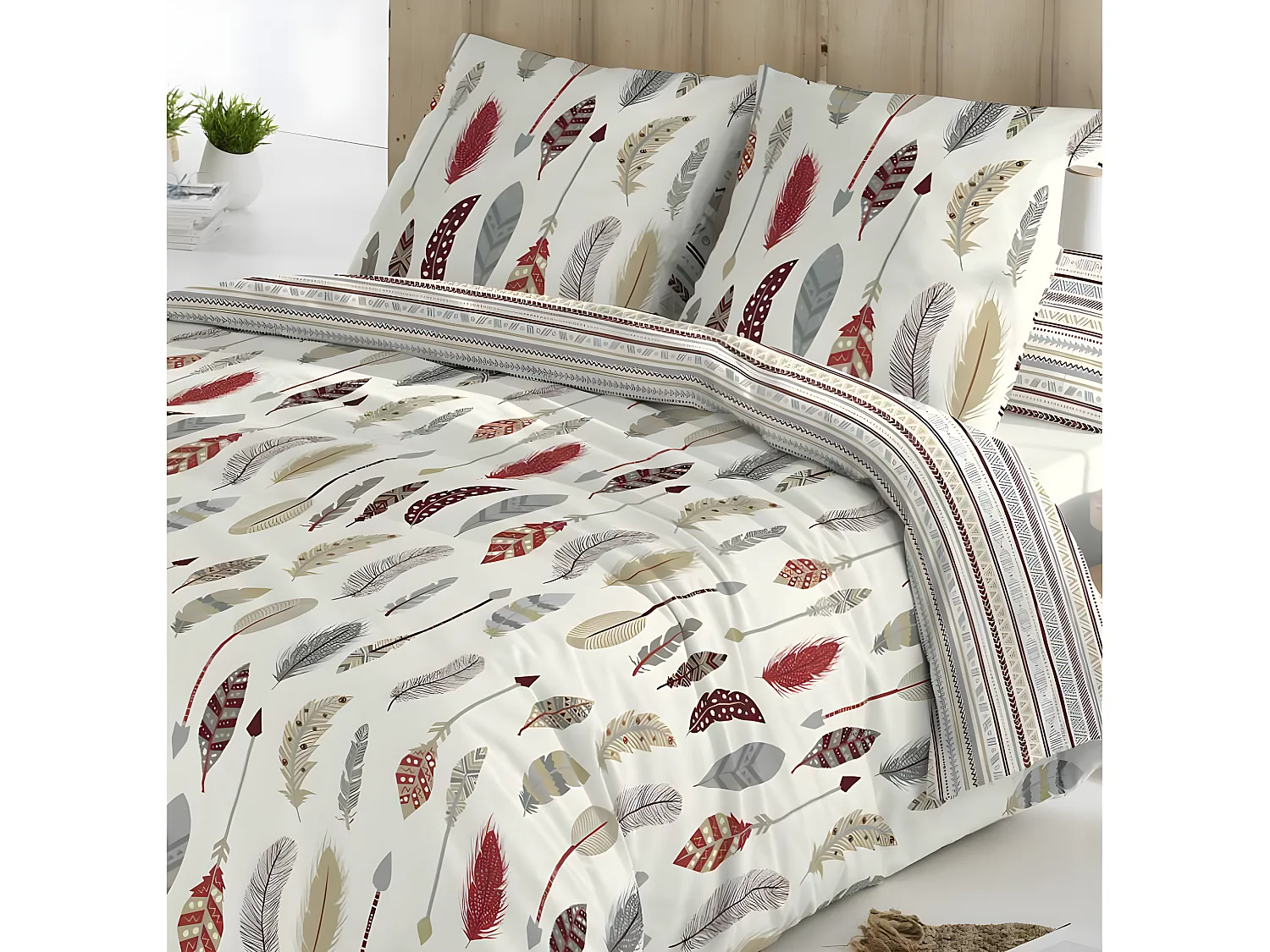 Funda nórdica SALVE reversible algodón multicolor 150x220 Cama de 90