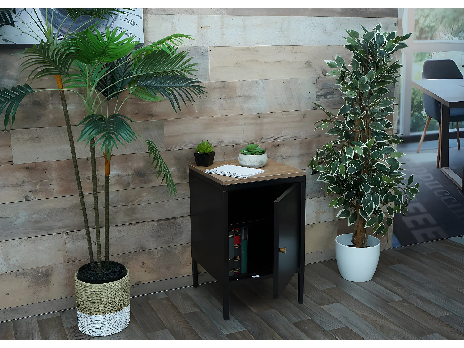 Mesa de cabeceira MCW-L84,  preto