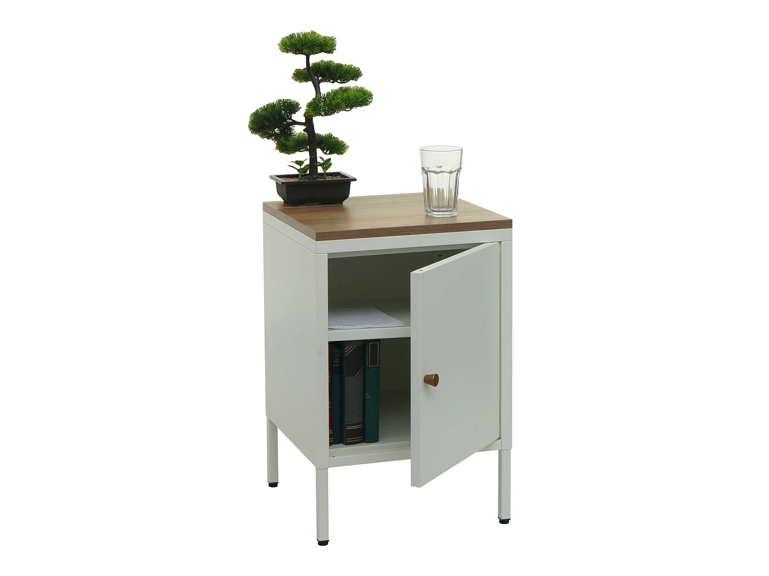 Table de nuit MCW-L84,  blanc