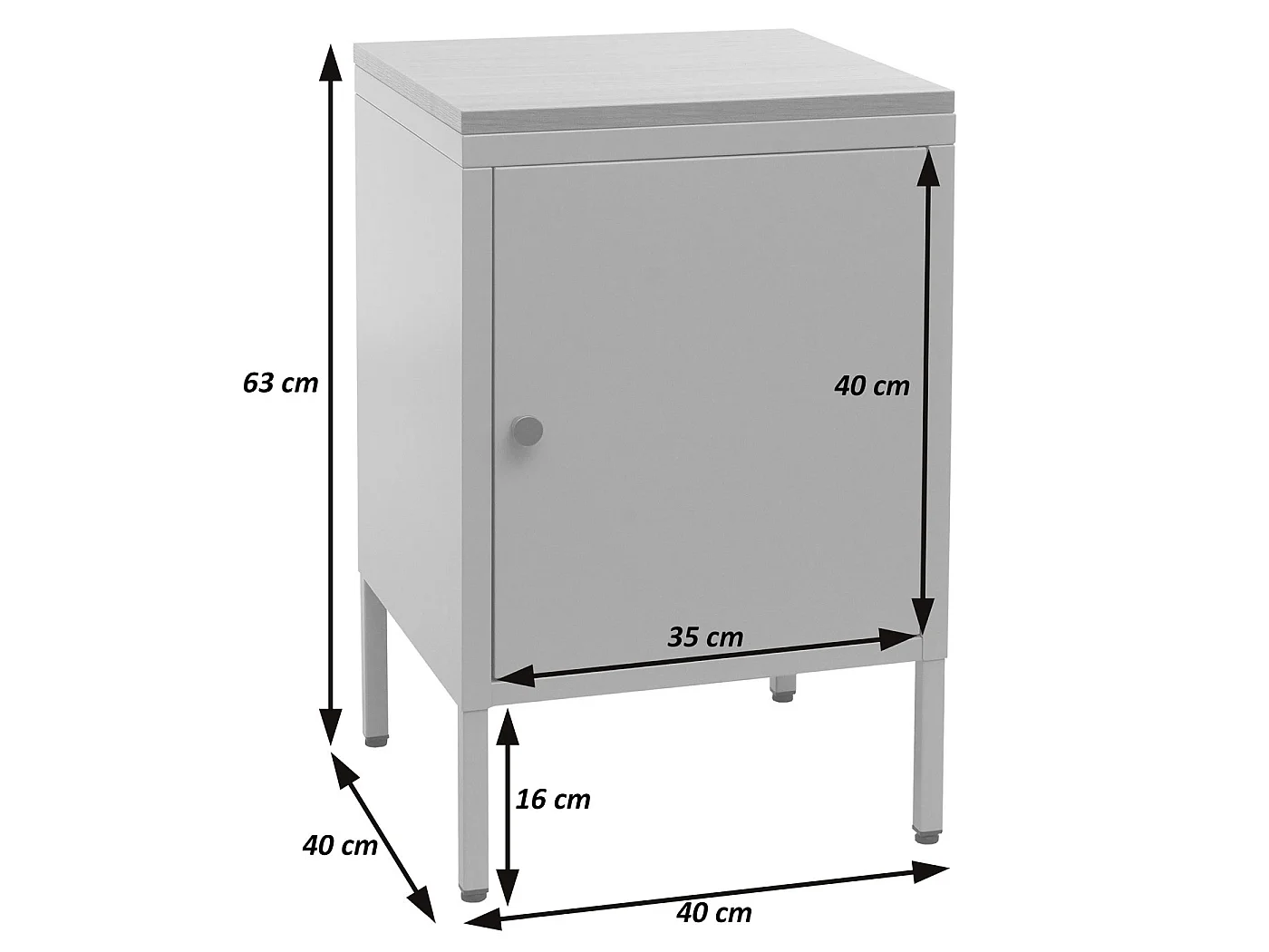 Table de nuit MCW-L84,  gris