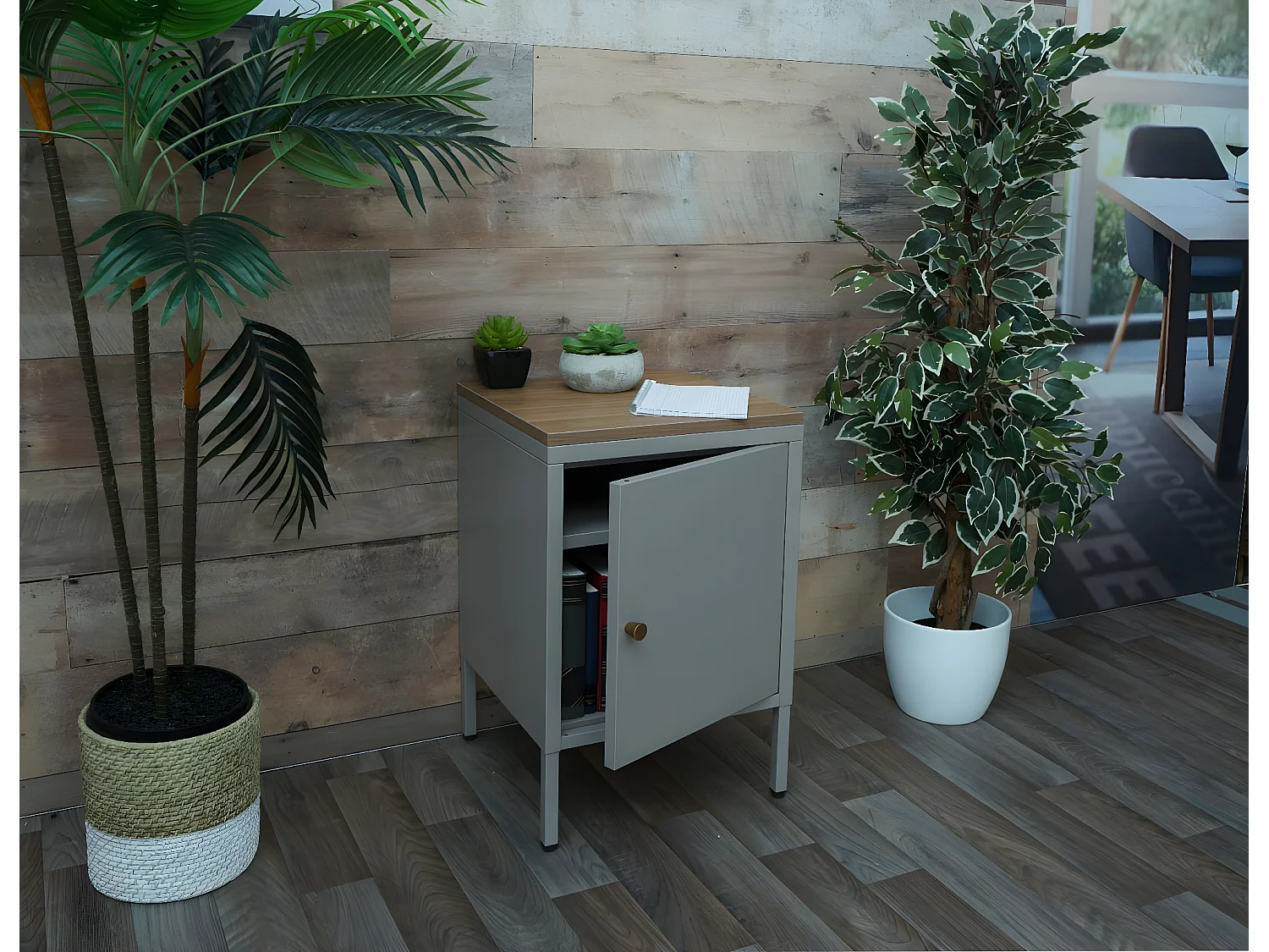 Table de nuit MCW-L84,  gris