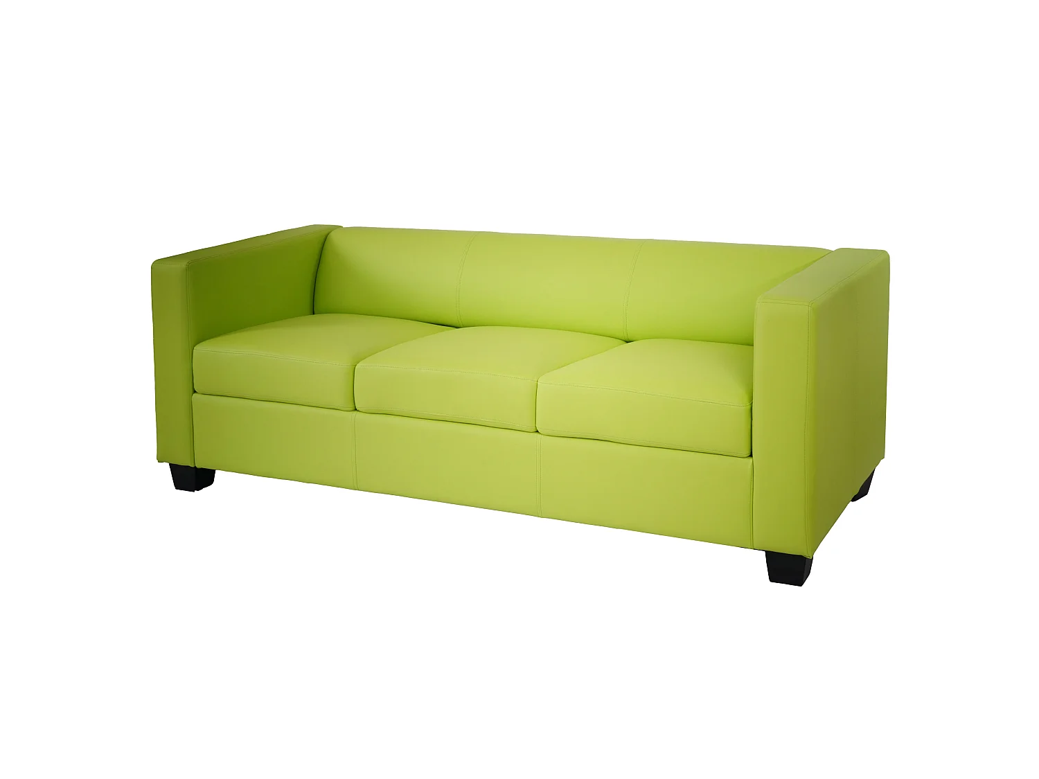 Salotto componibile lounge moderno elegante Lille M65 composizione 3-1-1 ecopelle verde