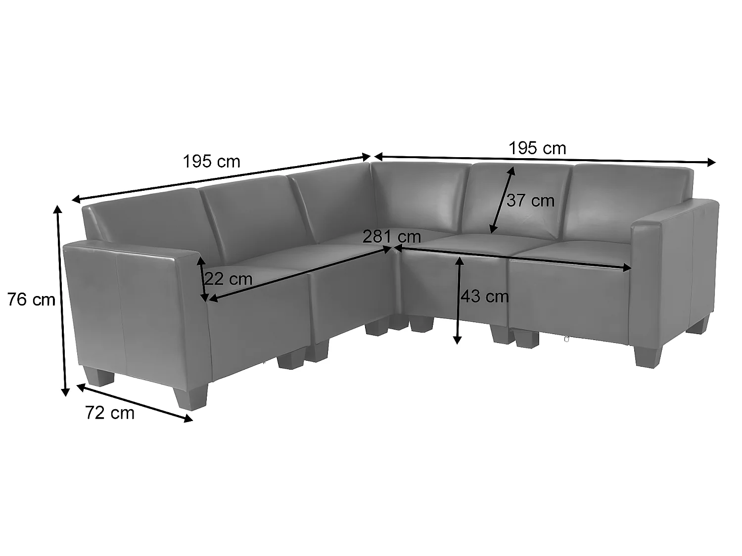 Salotto modulare componibile lounge moderno Lione N71 ecopelle combinazione 5 avorio