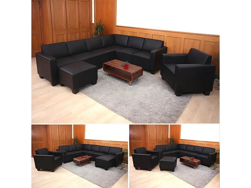 Zestaw sof Moncalieri (2-częściowy),  czarny