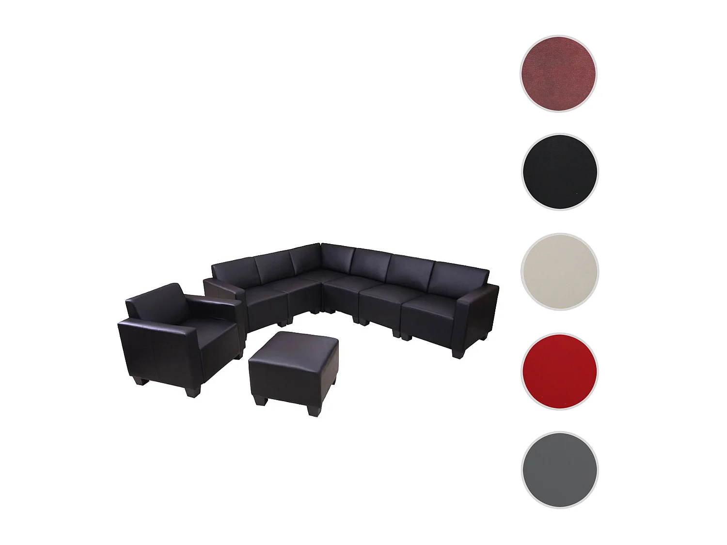 Bankstel Moncalieri (2-delig),  zwart