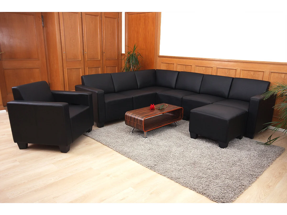 Couch-Garnitur Moncalieri (2-teilig), Schwarz