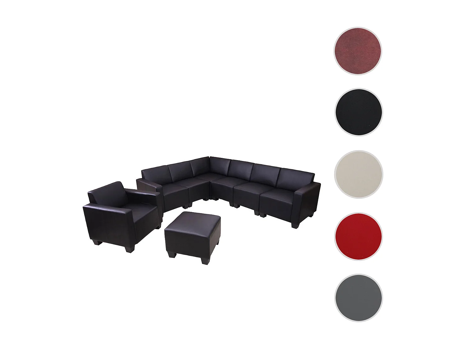 Couch-Garnitur Moncalieri (2-teilig), Schwarz