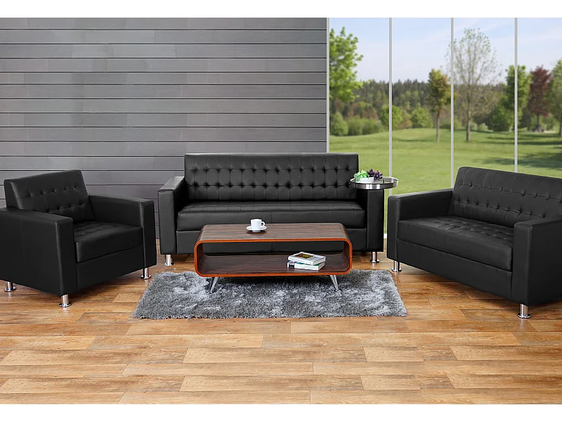 Zestaw sof Pori (3-częściowy),  czarny