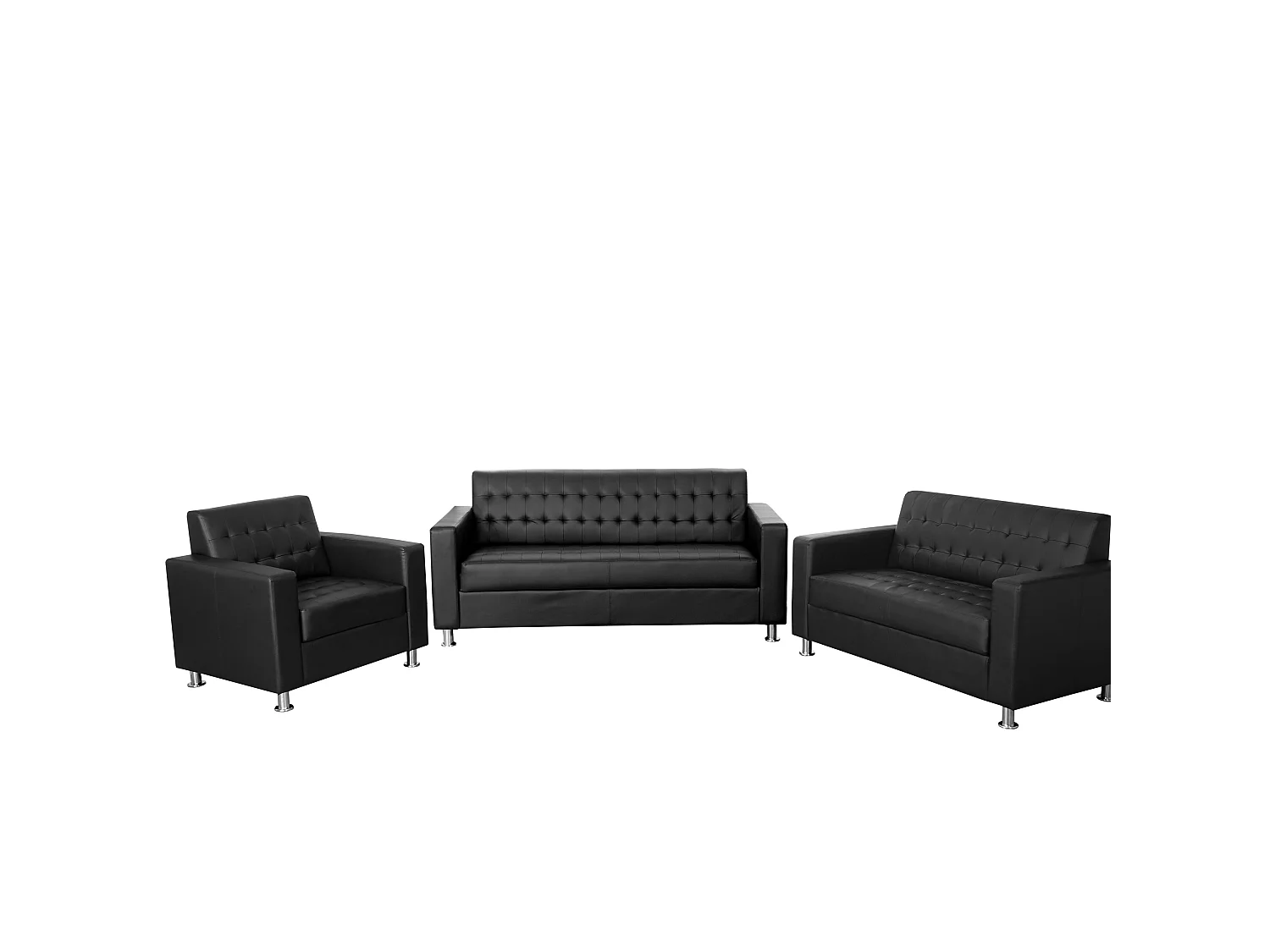 Zestaw sof Pori (3-częściowy),  czarny