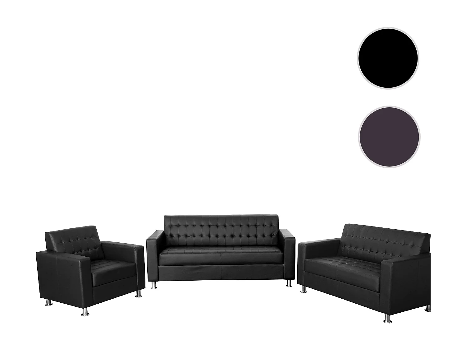 Zestaw wypoczynkowy Pori (3-częściowy),  czarny