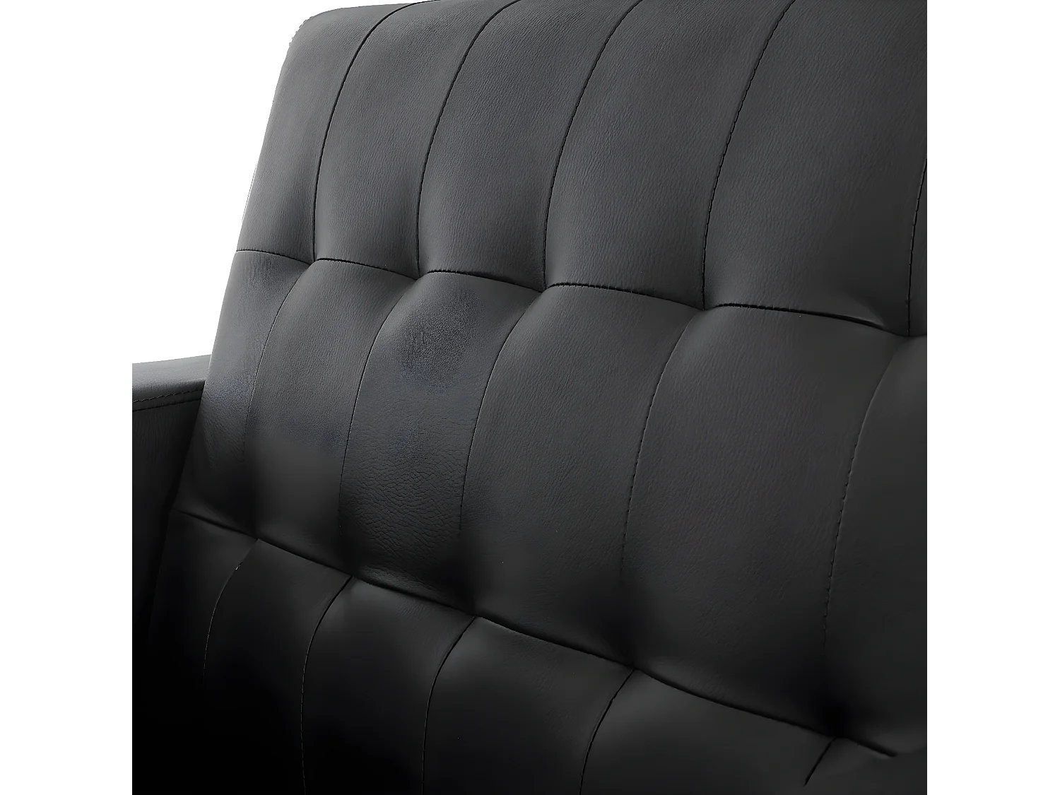 Salotto componibile club elegante Kunda T760 design moderno ecopelle composizione 3-1-1 nero