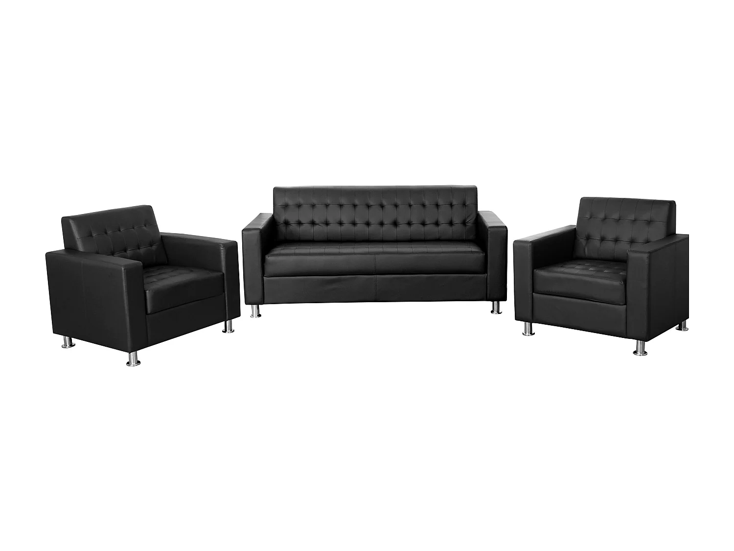 Sofagarnitur Pori (3-teilig), Schwarz