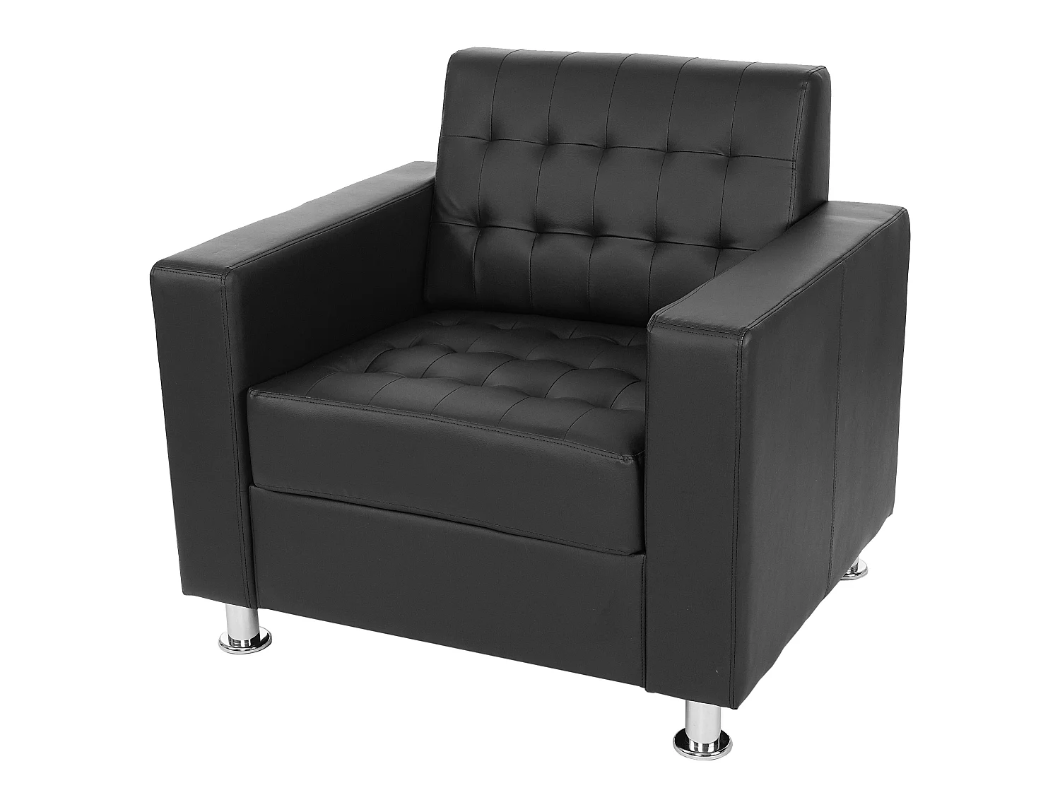 Salotto componibile club elegante Kunda T760 design moderno ecopelle composizione 3-1-1 ~ nero