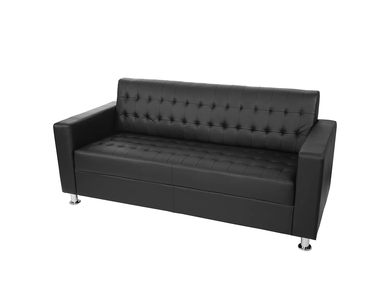 Salotto componibile club elegante Kunda T760 design moderno ecopelle composizione 3-1-1 ~ nero