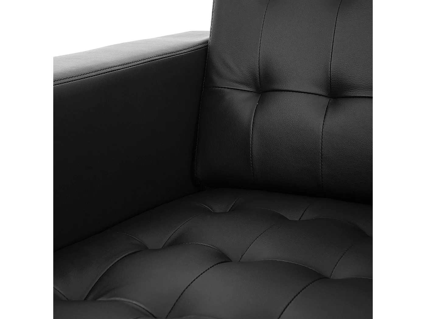 Salotto componibile club elegante Kunda T760 design moderno ecopelle composizione 3-1-1 ~ nero