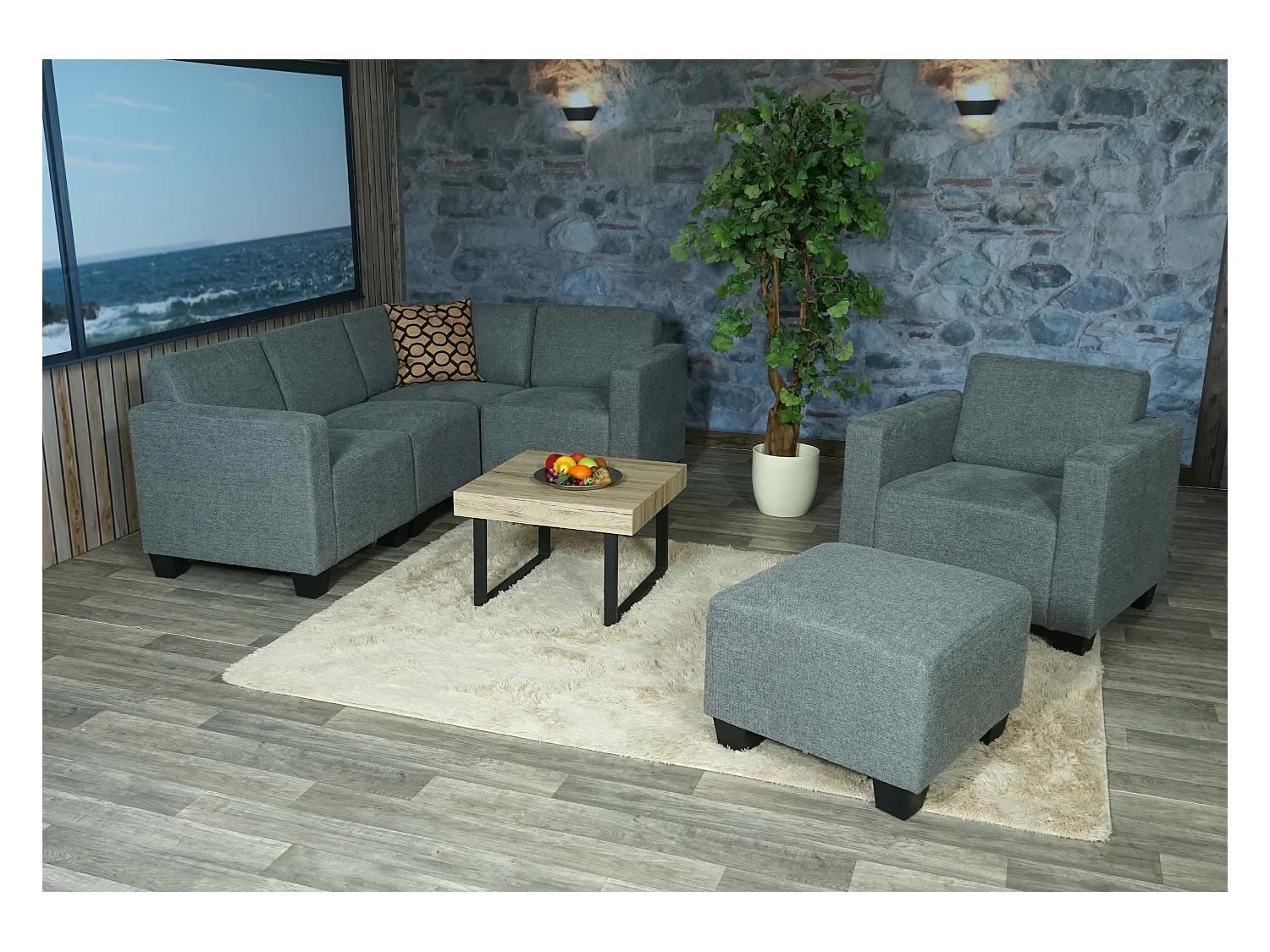 Sofa-Système Moncalieri (6-delig),  grijs