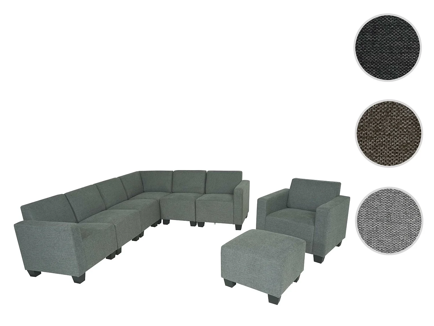 Sofa-Système Moncalieri (6-delig),  grijs