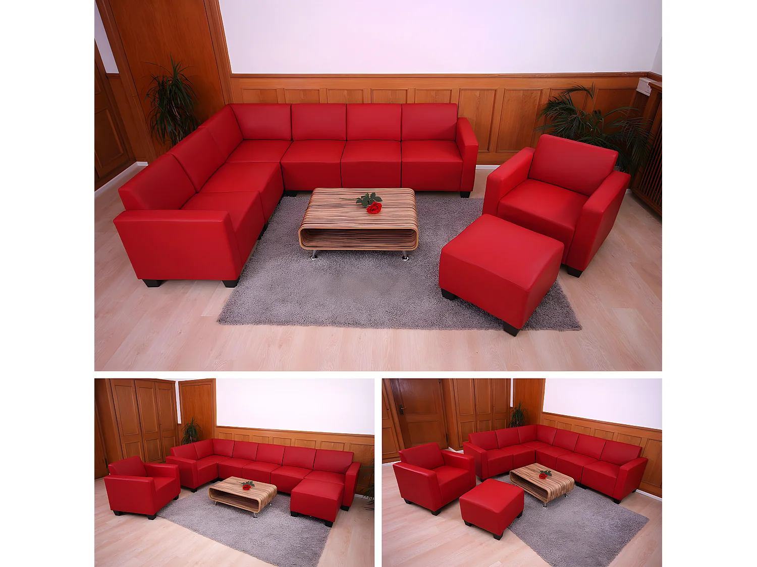 Couch-Garnitur Moncalieri (2-teilig), Rot