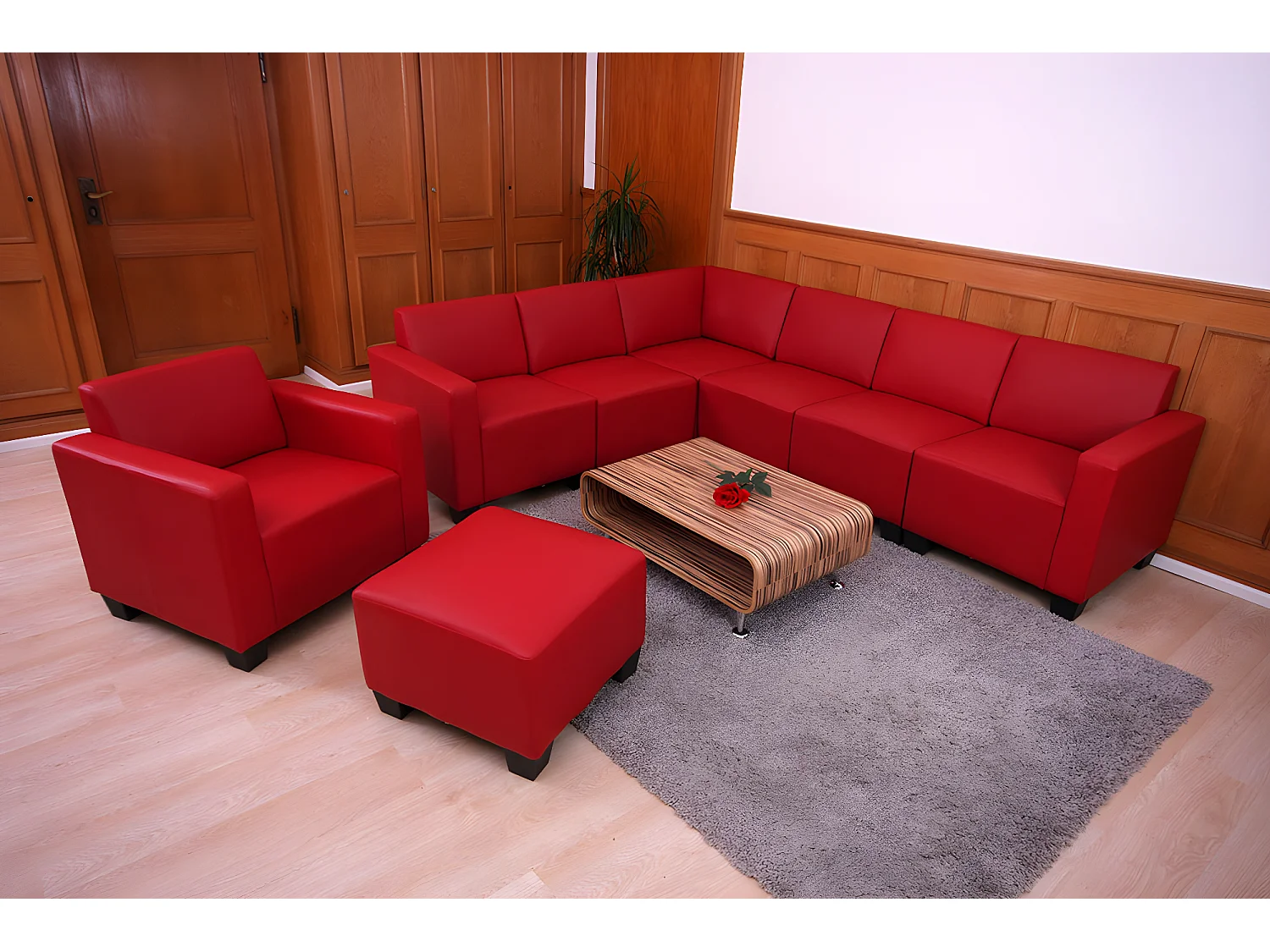 Couch-Garnitur Moncalieri (2-teilig), Rot