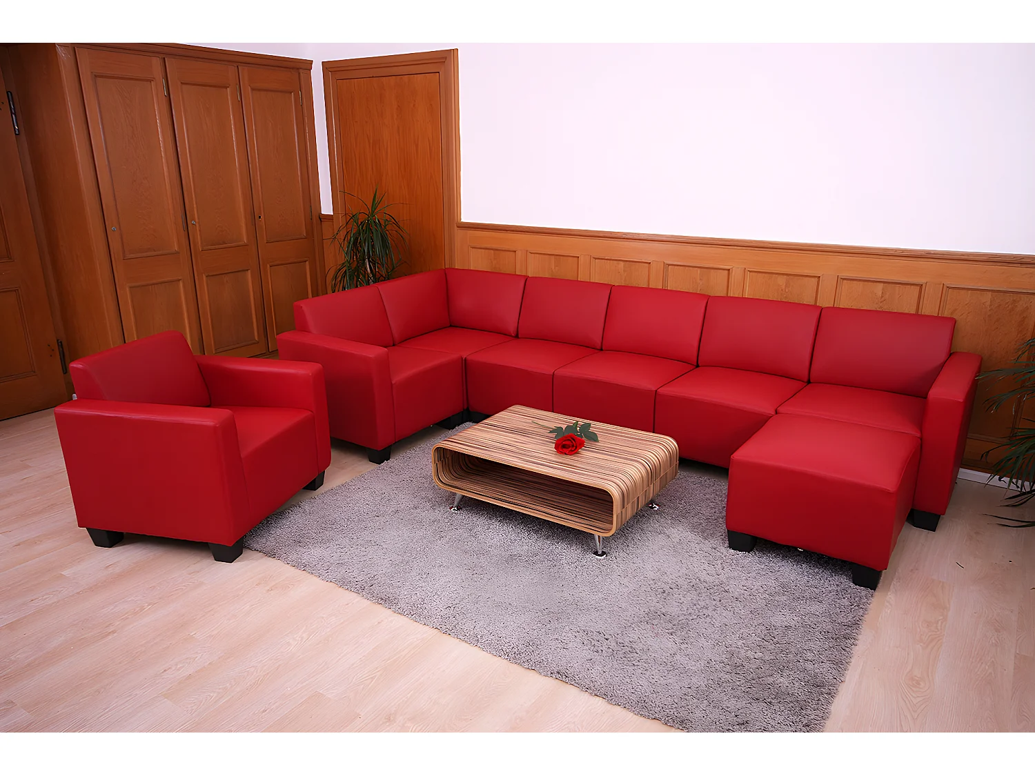 Couch-Garnitur Moncalieri (2-teilig), Rot