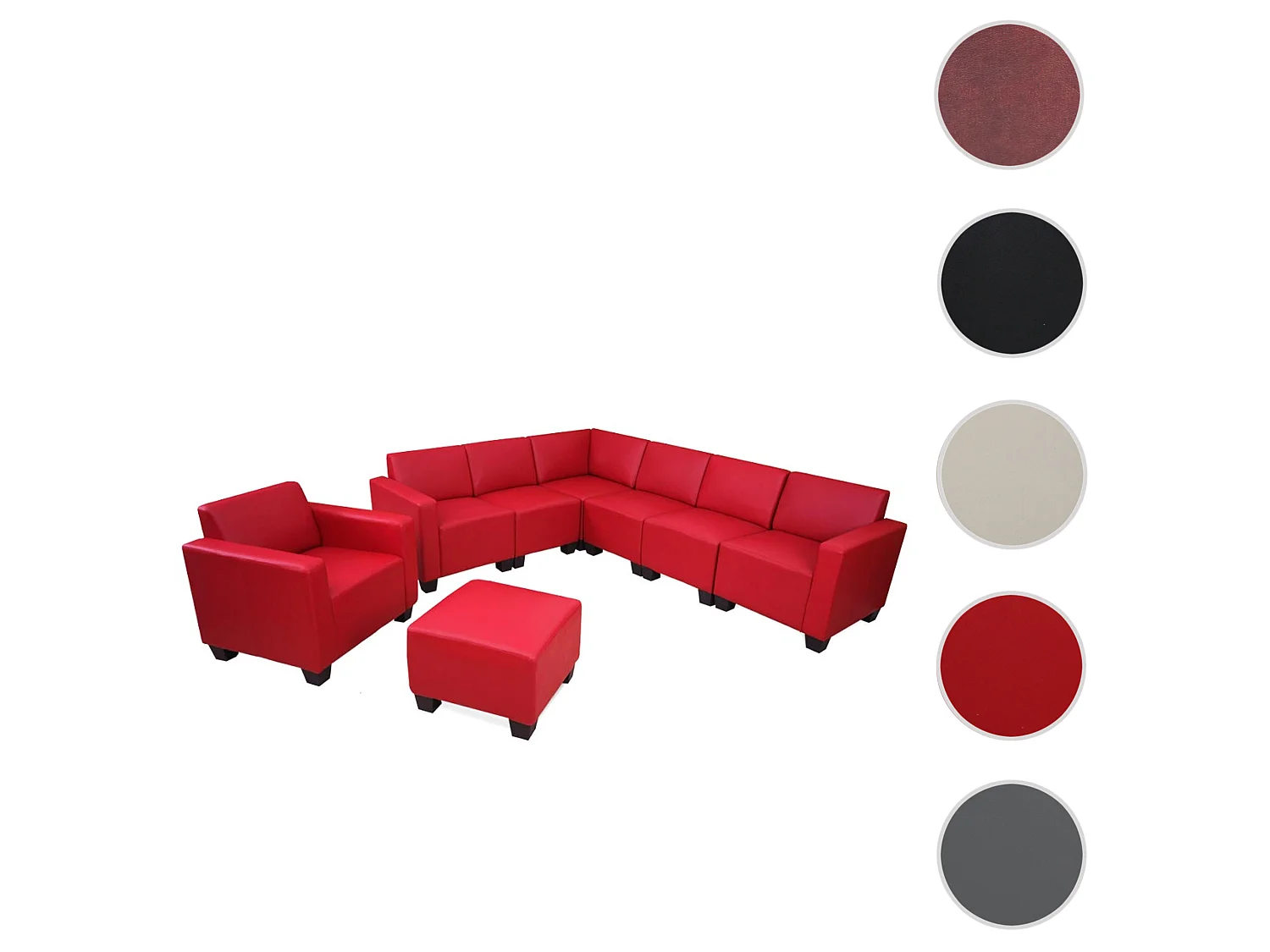 Couch-Garnitur Moncalieri (2-teilig), Rot