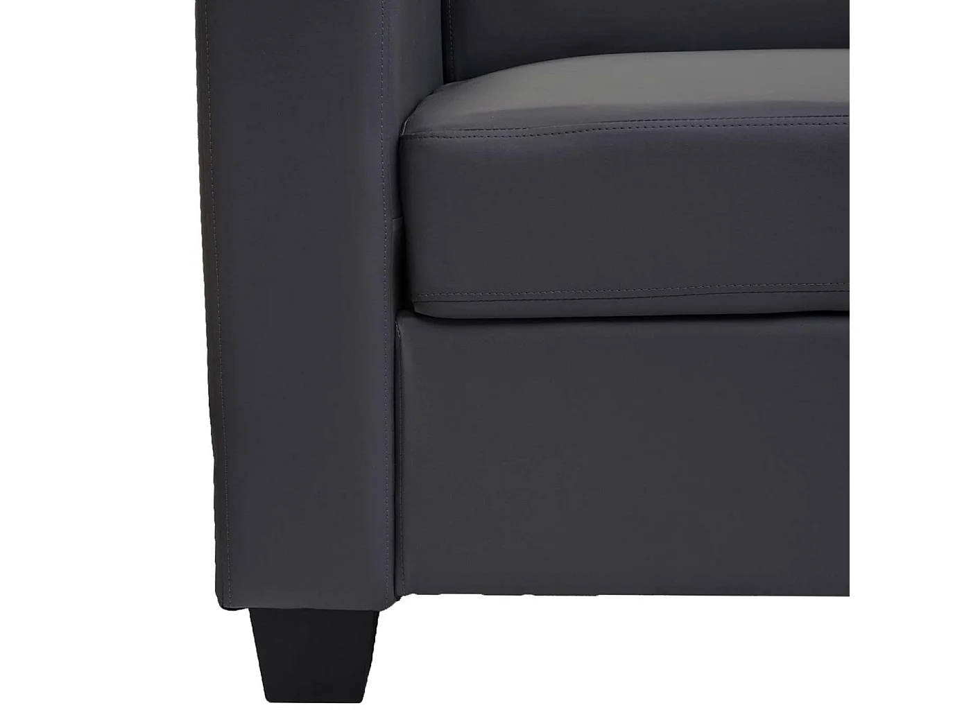 Lille sofa set (3-piece),  Faux leather, dark grey
