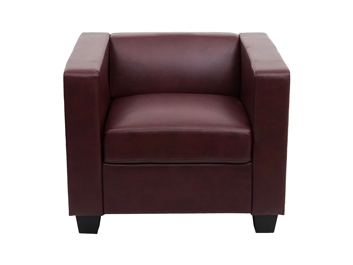 Salotto componibile lounge moderno elegante Lille M65 composizione 3-1-1 ecopelle bordeaux