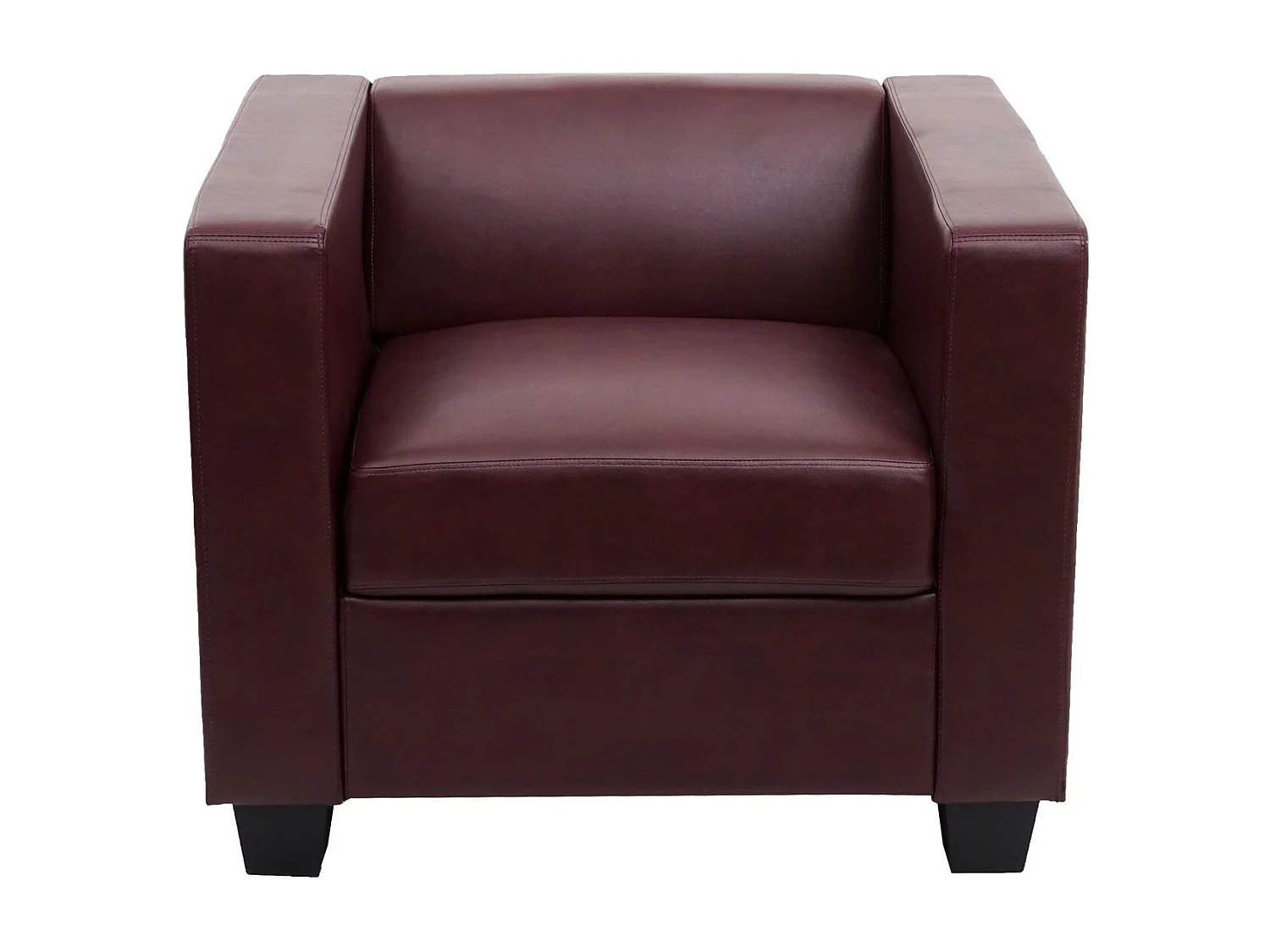 Zestaw wypoczynkowy Lille (3-częściowy),  sztuczna skóra, czerwono-brązowa