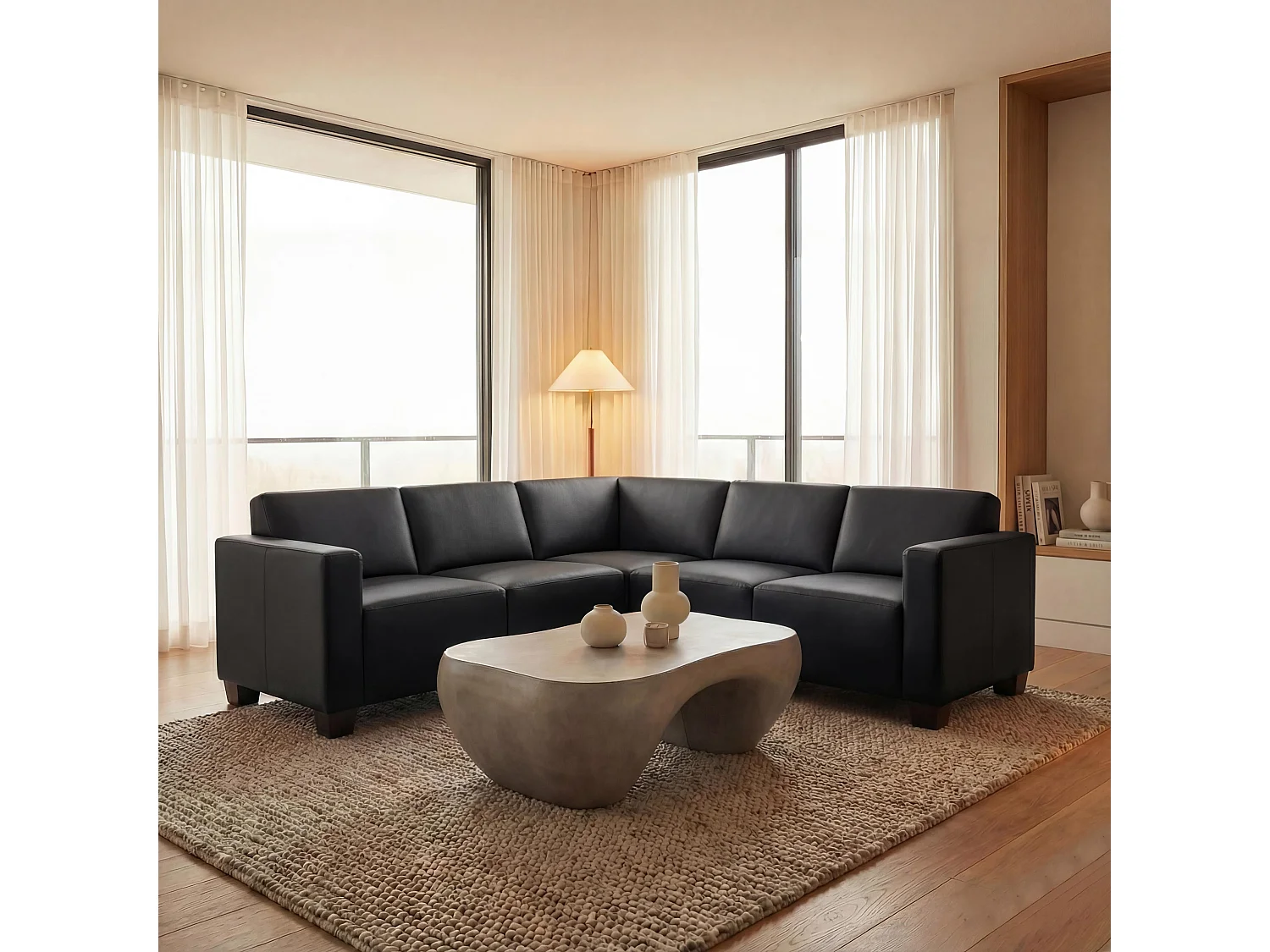 Couch-Garnitur Moncalieri 5, Schwarz