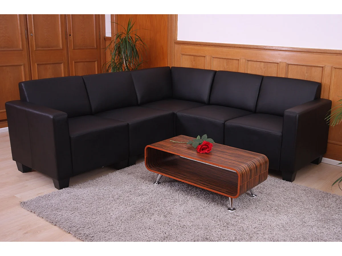 Couch-Garnitur Moncalieri 5, Schwarz