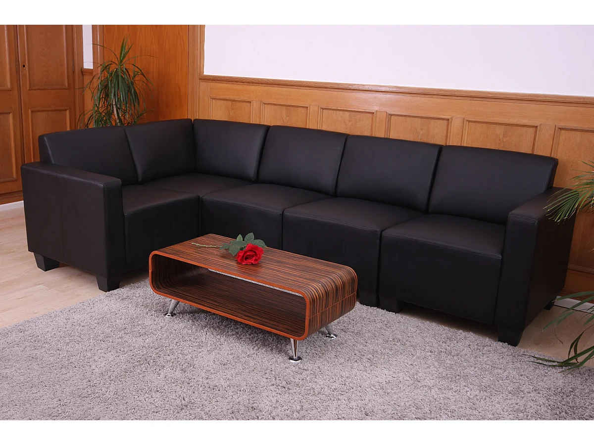 Couch-Garnitur Moncalieri 5, Schwarz