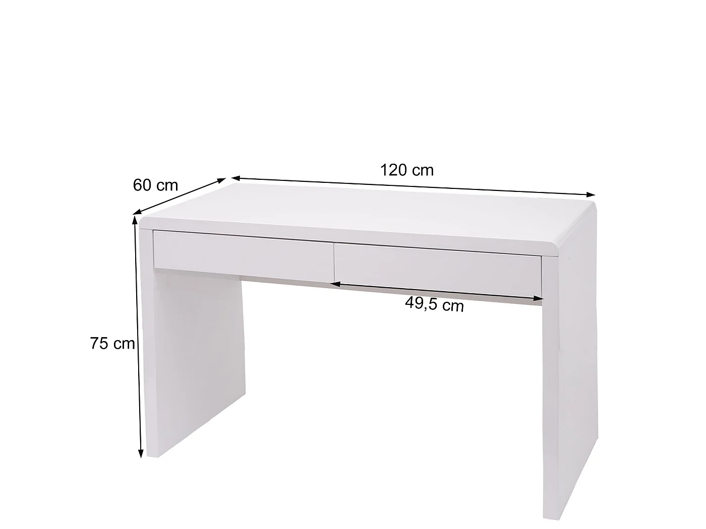 Sminkebord MCW-G5,  120x60 cm